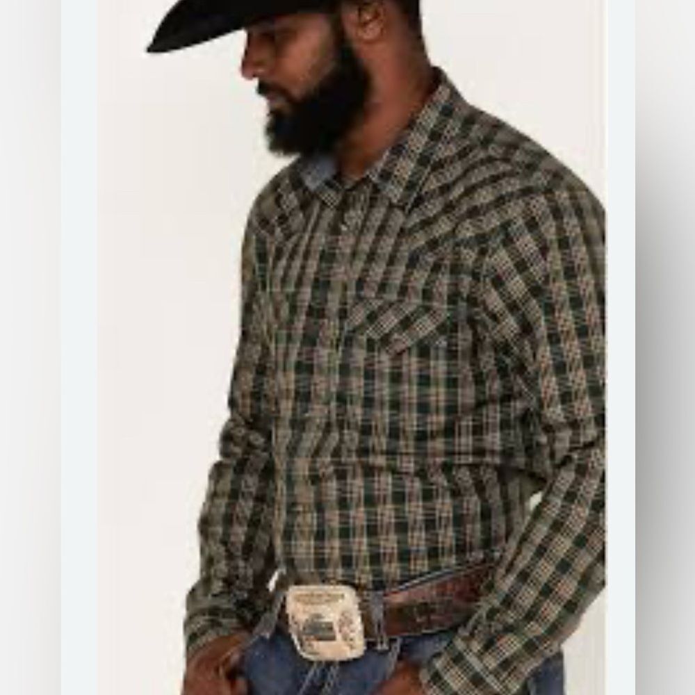Cody James Men's Douglas Fir Plaid Long Sleeve Snap Western Shirt Size 2XL EUC